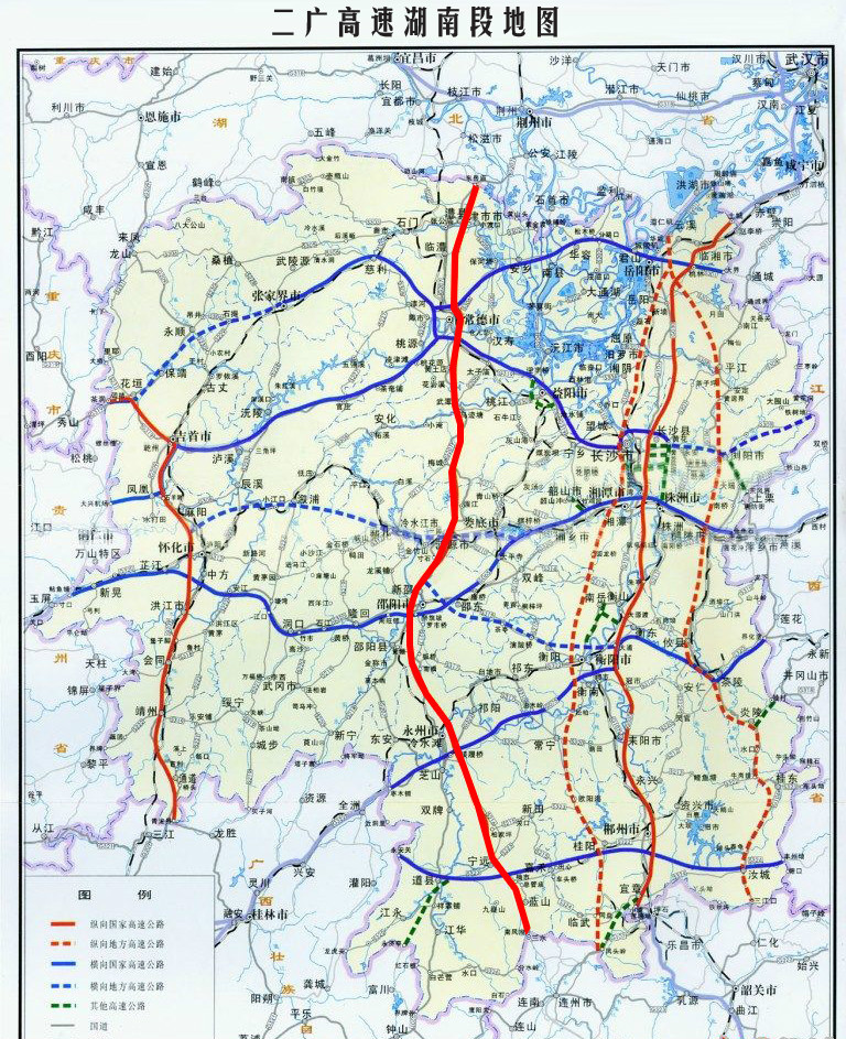 最新二广高速公路地图，南北交通动脉全线贯通