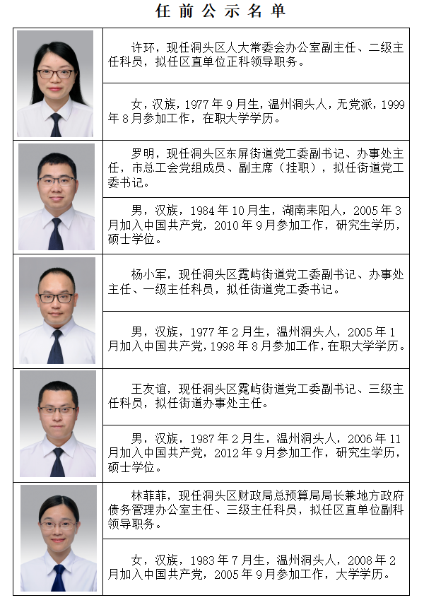 洞头县人民政府办公室人事任命推动县域治理升级新篇章