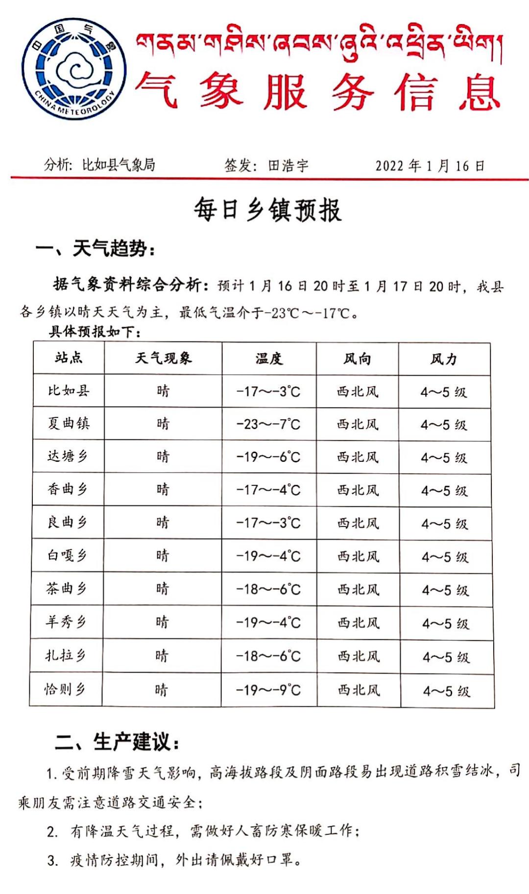 拉卜子村委会天气预报更新通知